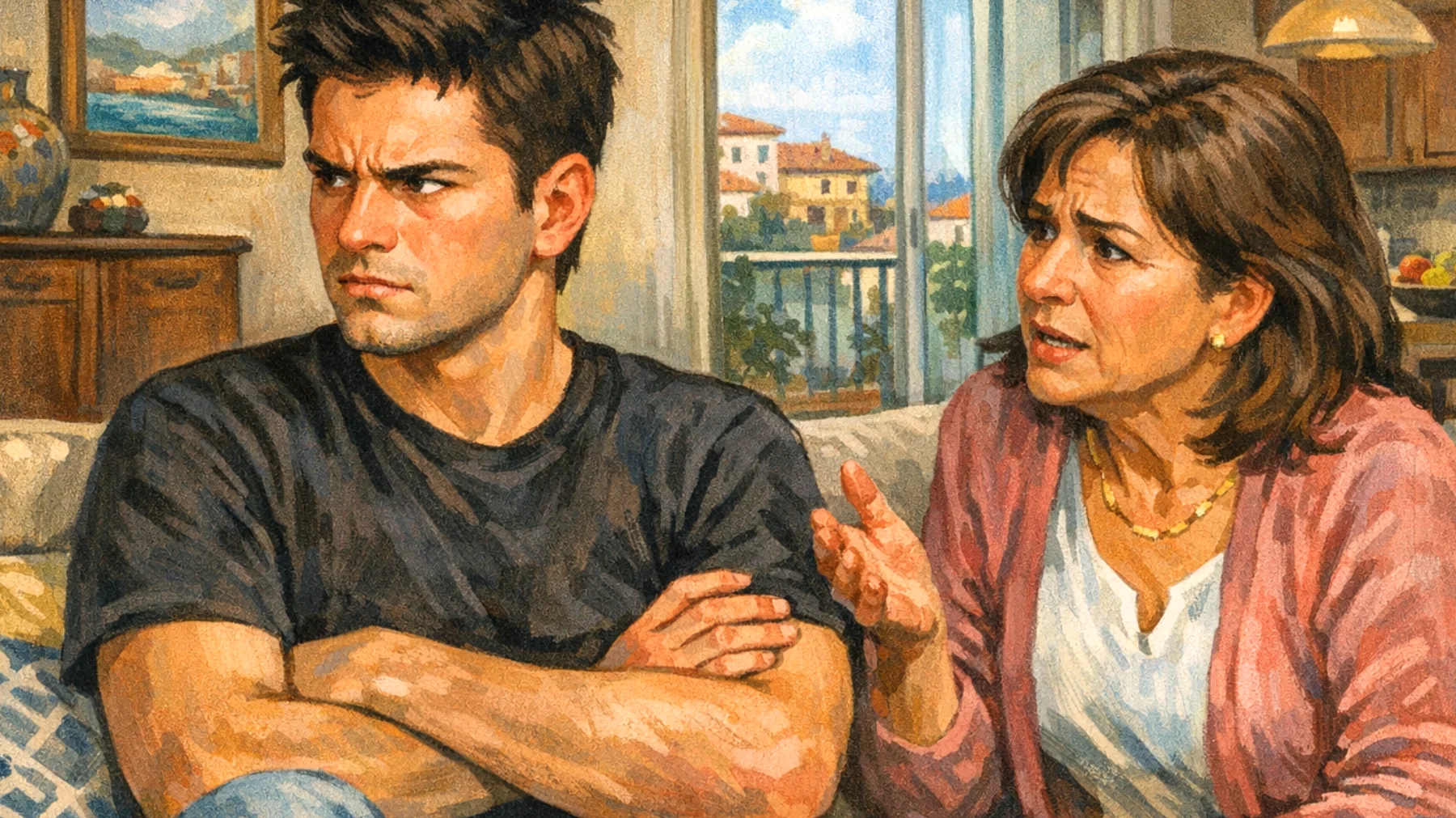 Una mamma si trova in difficoltà nel gestire il comportamento impulsivo e oppositivo del figlio giovane adulto che, nonostante l'età, reagisce con rabbia e ribellione ai tentativi di dialogo, rifiuta responsabilità e mostra atteggiamenti provocatori che creano tensioni continue in famiglia"